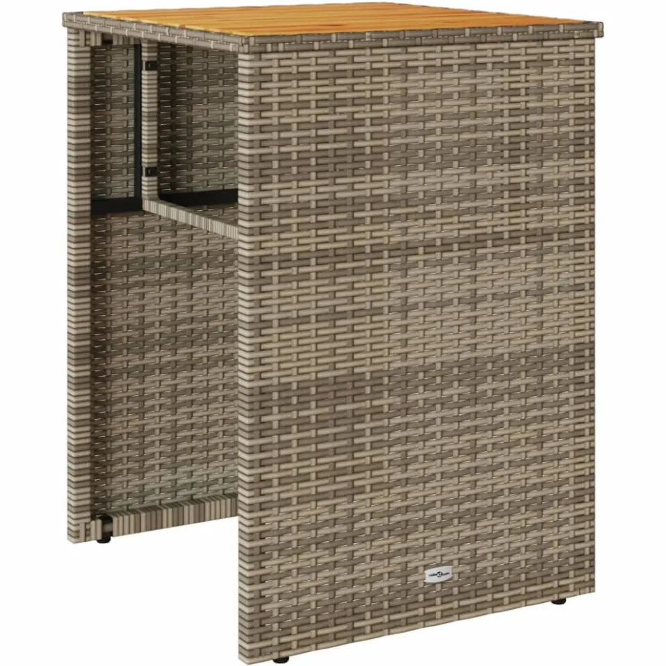 vidaXL 3-delige Bistroset met kussens poly rattan grijs, foto 4