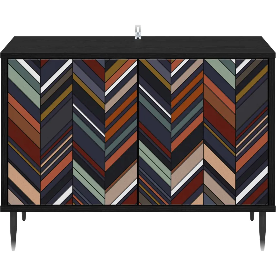 vidaXL Tv-meubel OMMEN 69 x 33 x 50,5 cm Zwart eiken Bewerkt hout, foto 4