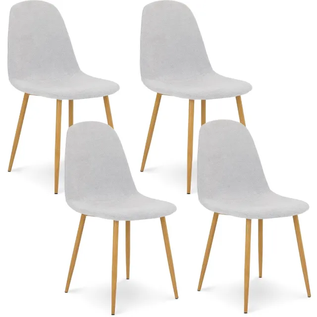 IDIMEX Eetkamerstoelen PUNTA, set van 4 – Lichtgrijs
