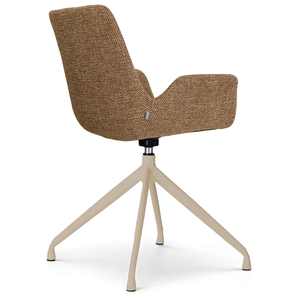 Nolon Nola-Eef draaibare eetkamerstoel bruin blend - beige onderstel, foto 4
