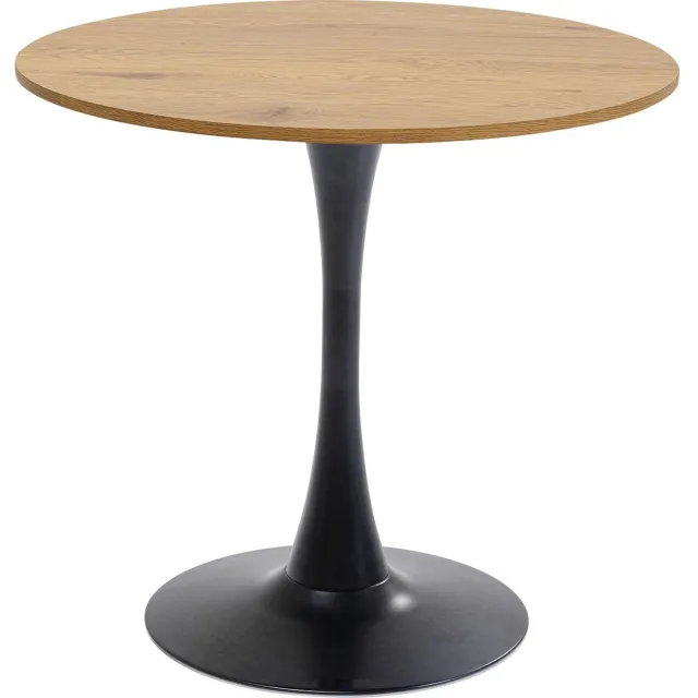 Kare Design Schickeria Ronde Bistrotafel 80 Cm - Eiken/Zwart Hout