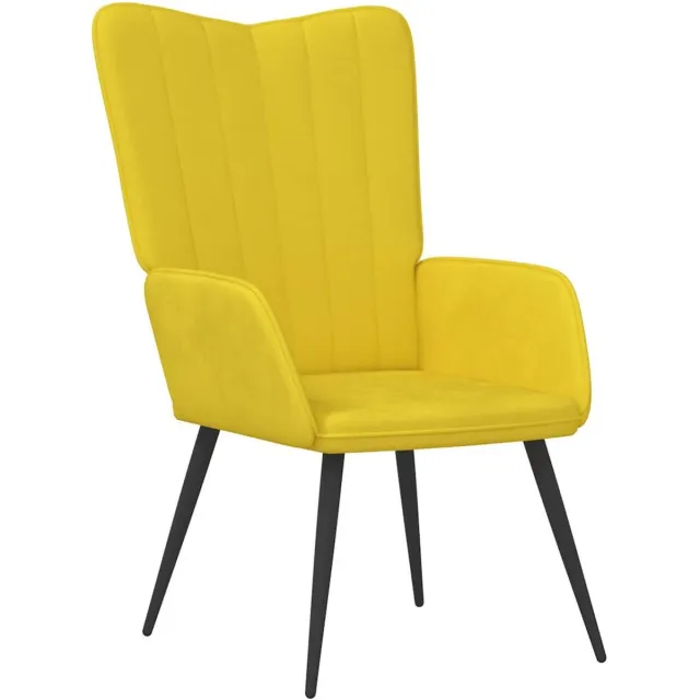 vidaXL Relaxstoel - fluweel - mosterdgeel