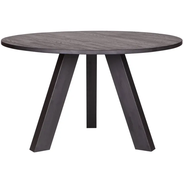 WOOOD Rhonda Eettafel Ø120 CM - Eiken - Bordeauxrood - 75x129x129 black