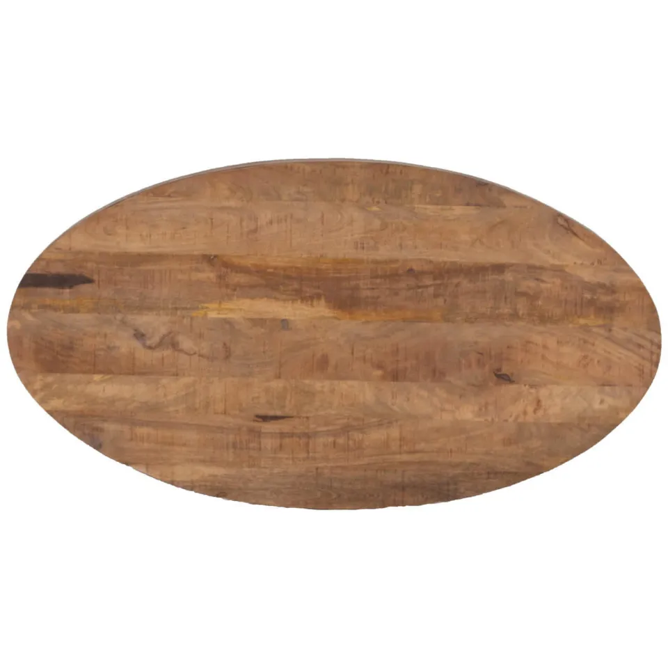 Giga Meubel Salontafel Mansour - Ovaal Bruin Hout - 130x70x40cm, foto 5