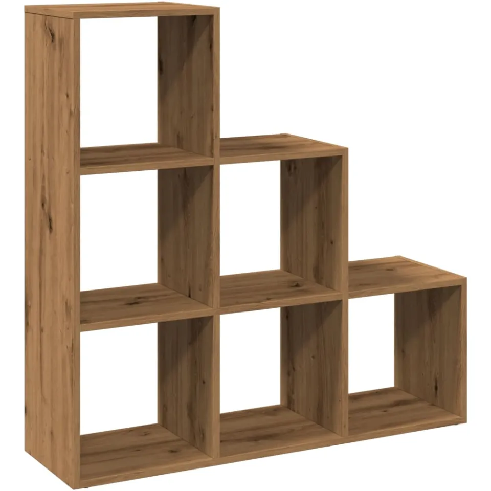 vidaXL Kamerscherm / boekenkast 3-laags 99x29x99 cm hout artisanaal bruin, foto 3