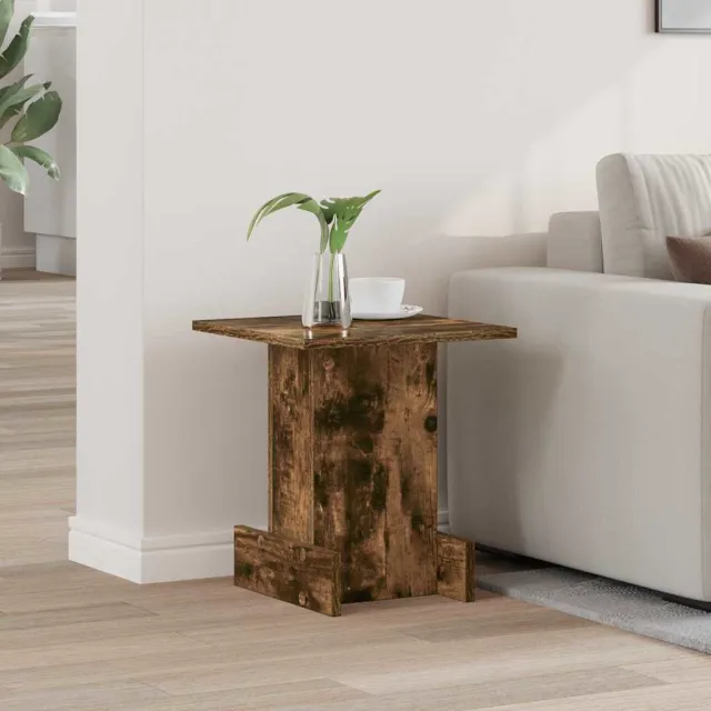 vidaXL Bijzettafel Gerookt eiken 35,5 x 35 x 40 cm Bewerkt hout Bruin