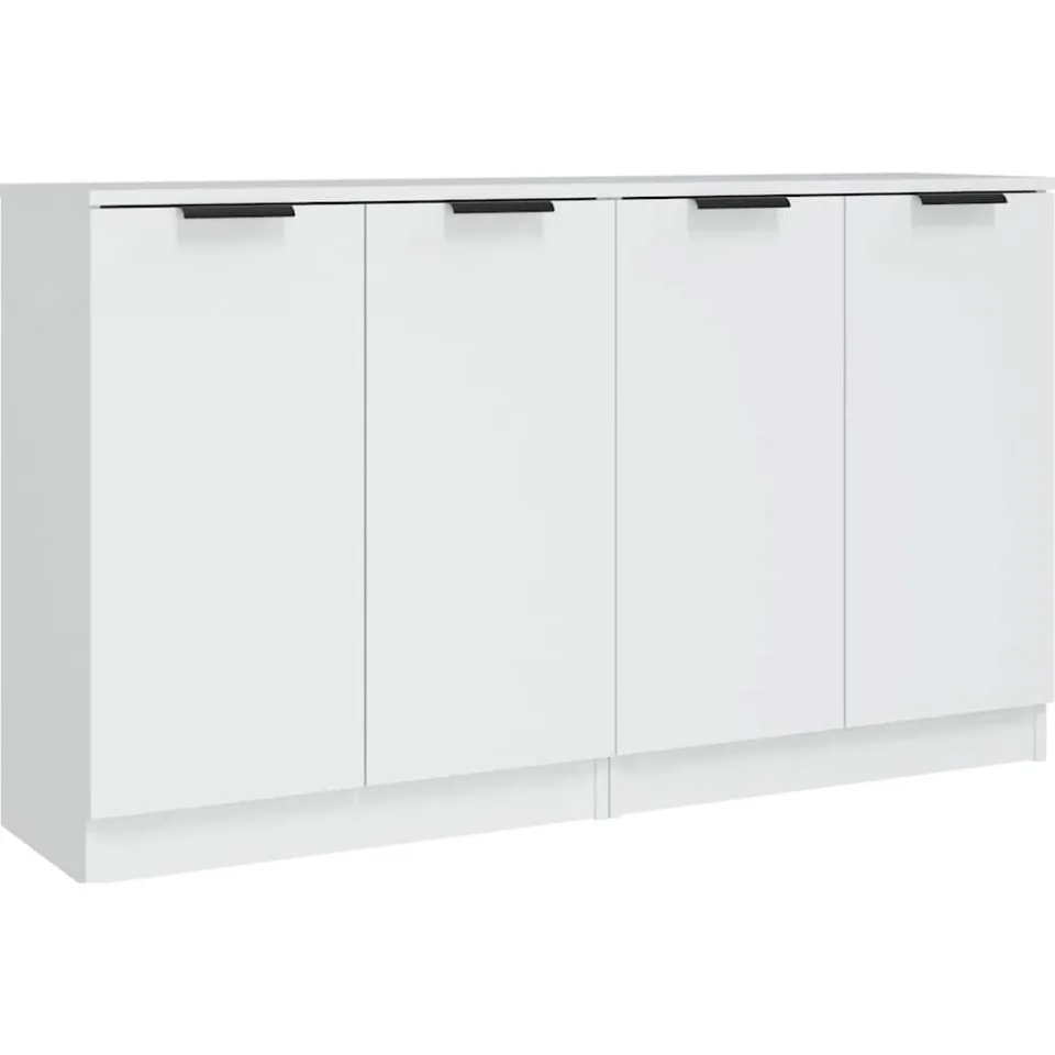 vidaXL Dressoirs 2 st 60x30x70 cm bewerkt hout wit, foto 3
