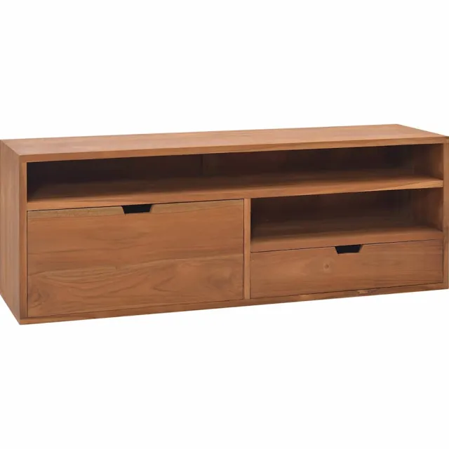vidaXL Tv-meubel 110x30x40 cm massief teakhout bruin, foto 2