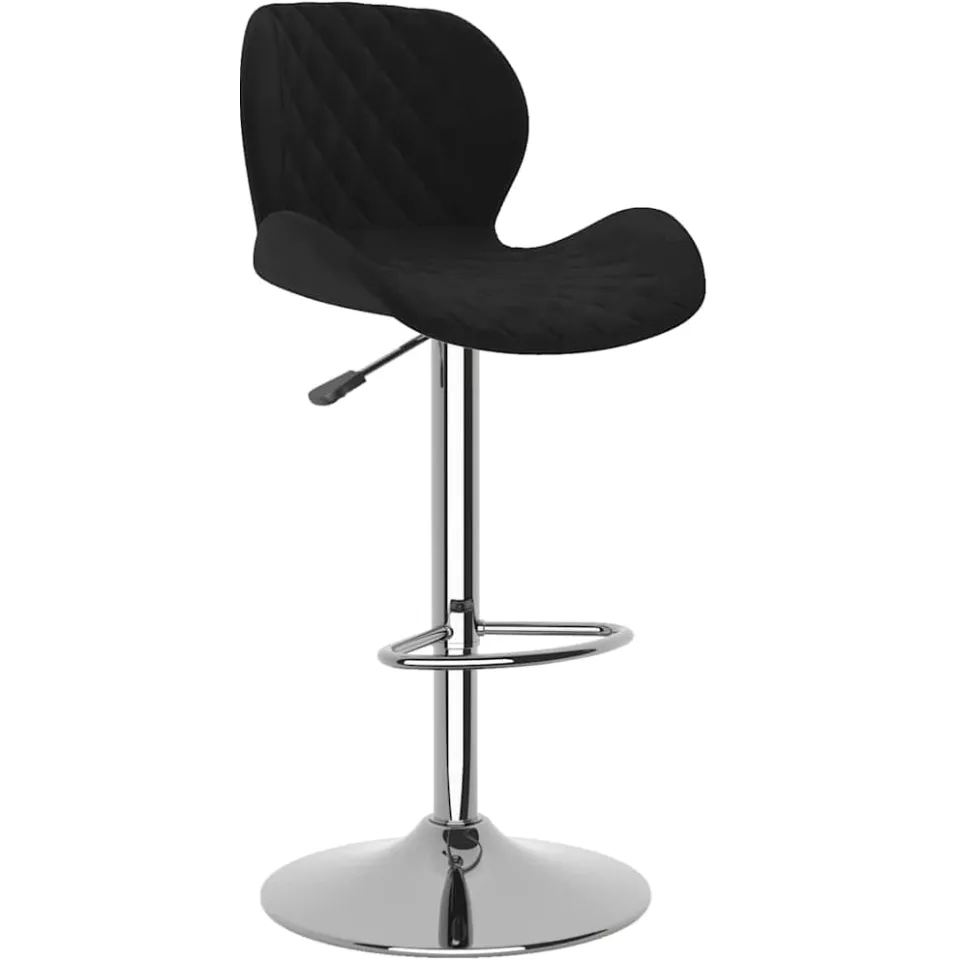 vidaXL Barkrukken 2 st fluweel zwart, foto 3