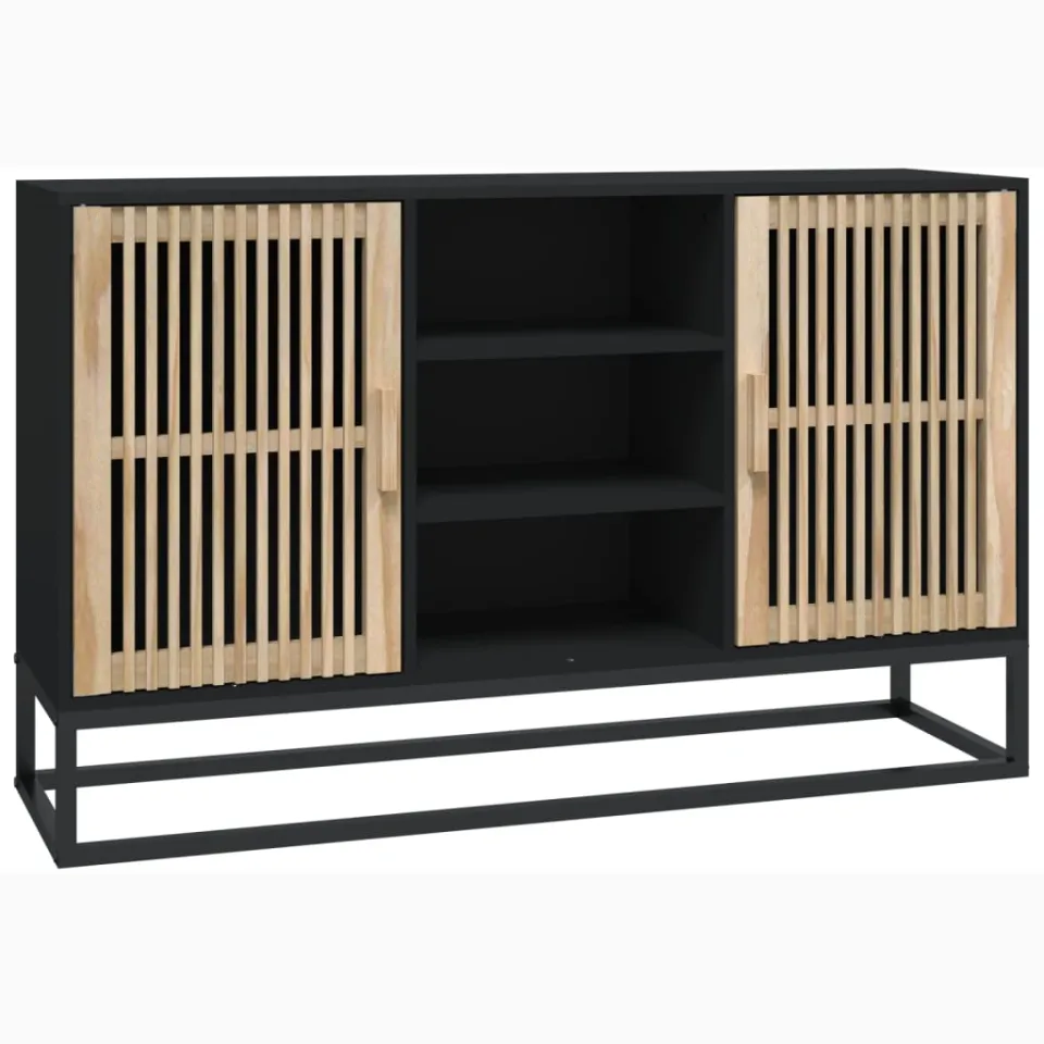 vidaXL Dressoir 105x30x65 cm bewerkt hout zwart