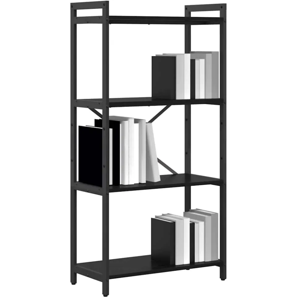 vidaXL Boekenkast 60 x 30 x 120 cm Bewerkt hout Zwart Eiken