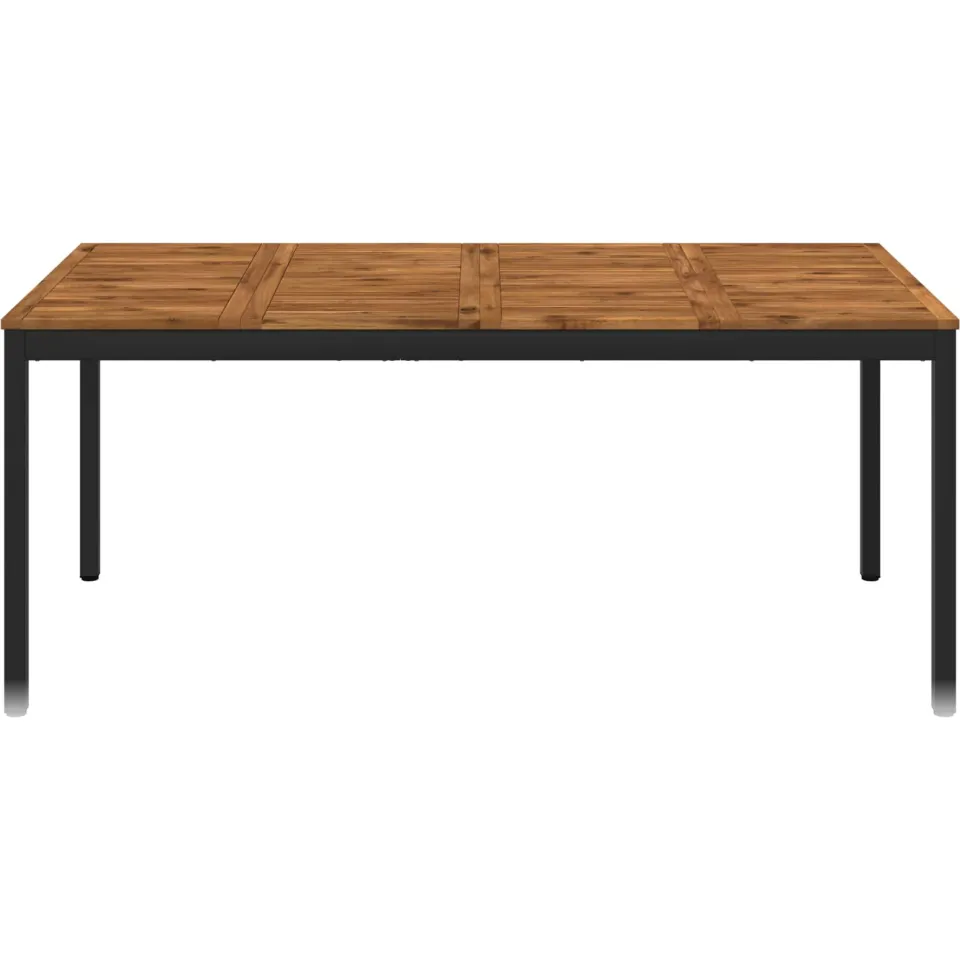 vidaXL Tuindiner tafel NAARDEN Naturel en Zwart 180 x 88,5 x 75 cm Bruin