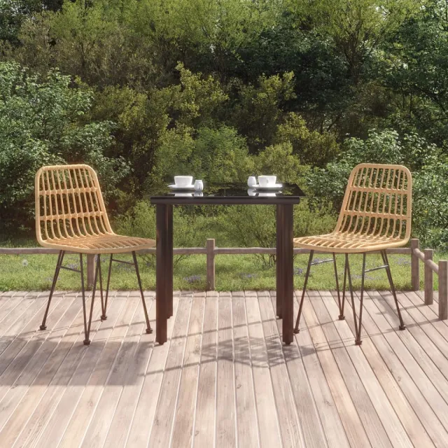 vidaXL 3-delige Tuinset poly rattan Bruin
