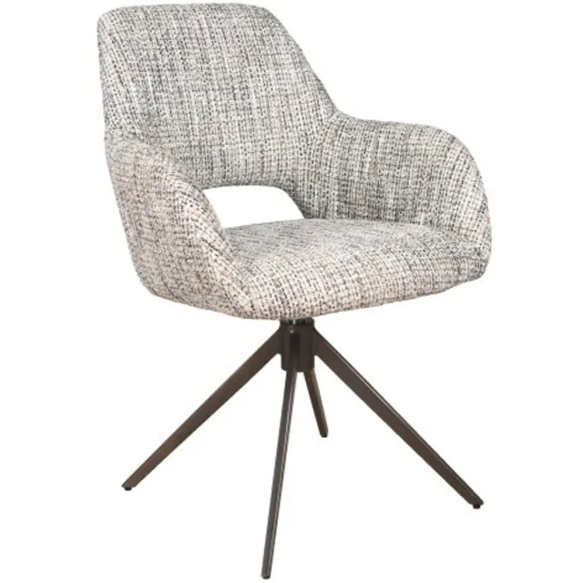 Moods Collection Eetkamerstoel Paris poot Moon draaibaar Anodic brown - Be Trendy nature 01 Bruin