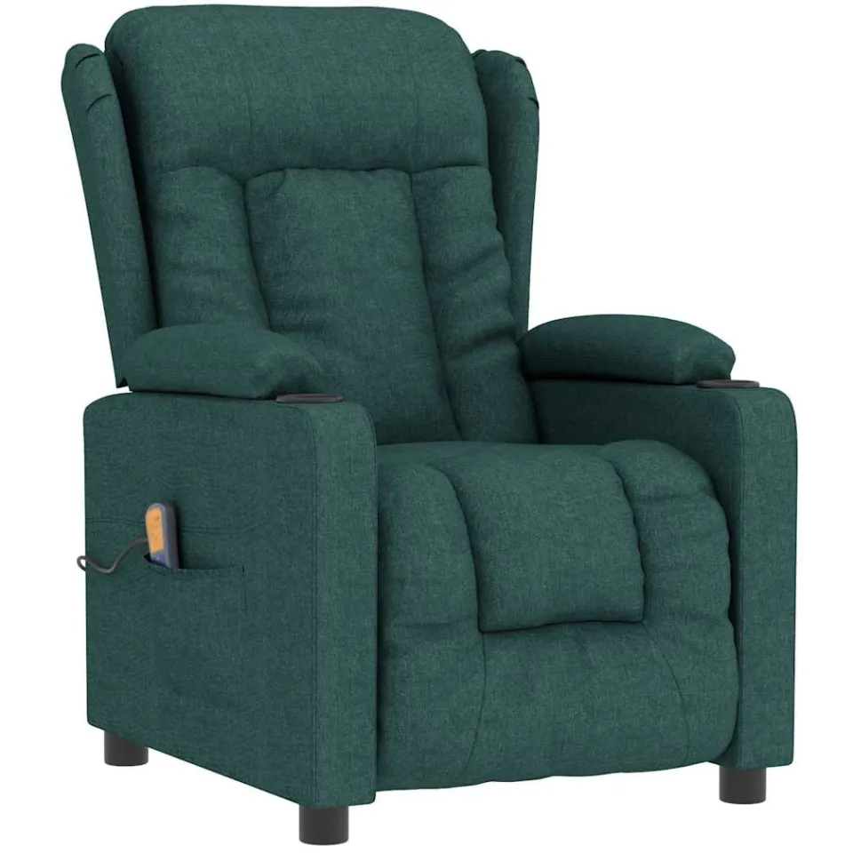 vidaXL Massagestoel stof donkergroen groen, foto 3