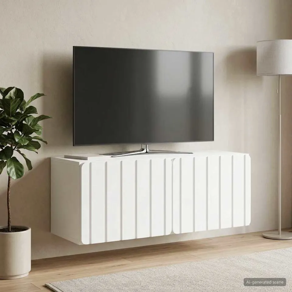 vidaXL Wandbeugel TV-kast 78,5 x 31 x 30 cm Wit Bewerkt hout, foto 4