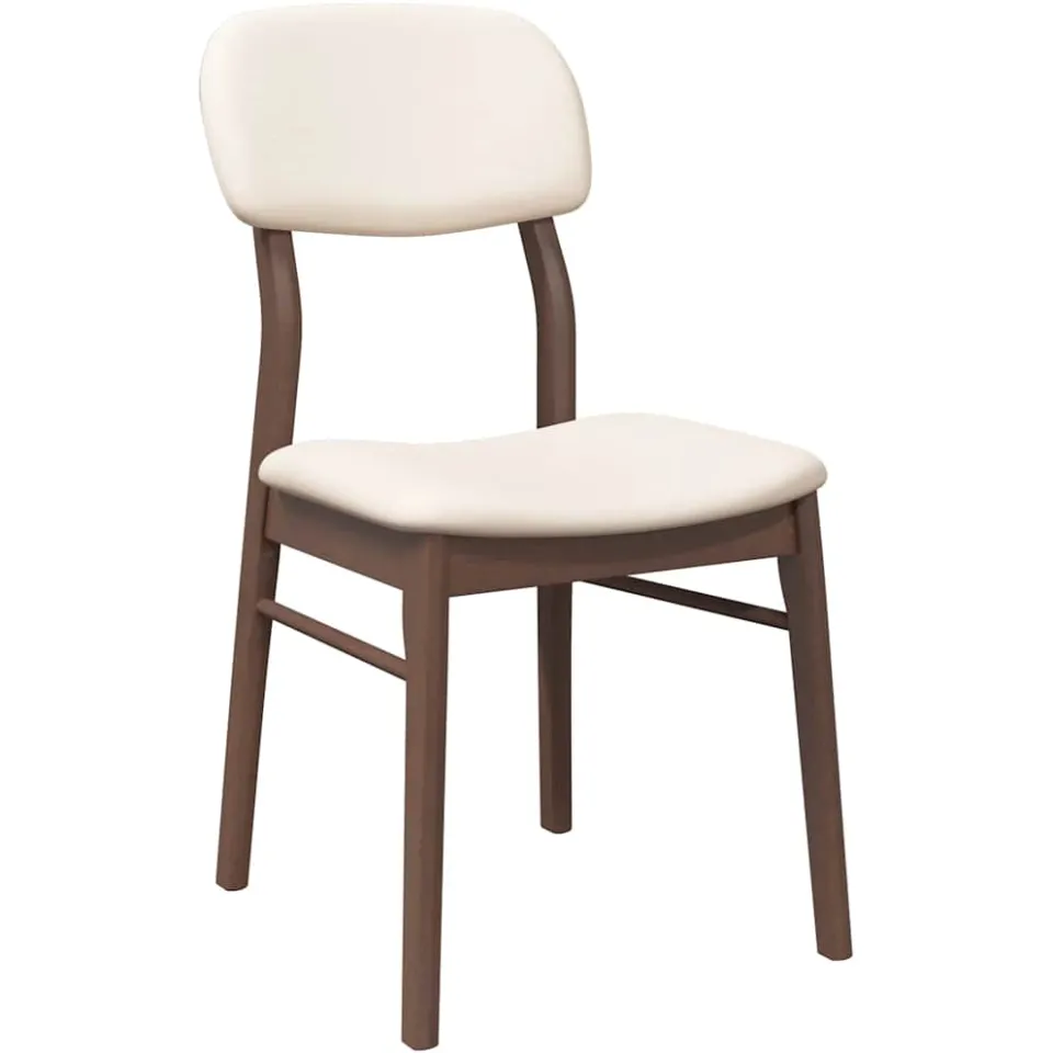 vidaXL Eetkamerstoelen met kussens 2 st massief hout rubber bruin, foto 4