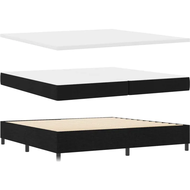 vidaXL Boxspring bed met matras met LED Zwart 200 x 200 cm Stof