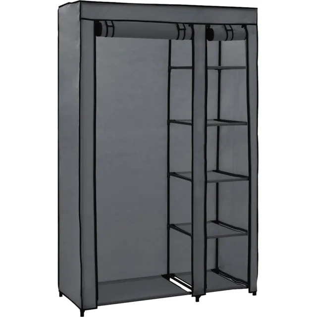 vidaXL Kledingkast opvouwbaar 110x45x175 cm stof grijs