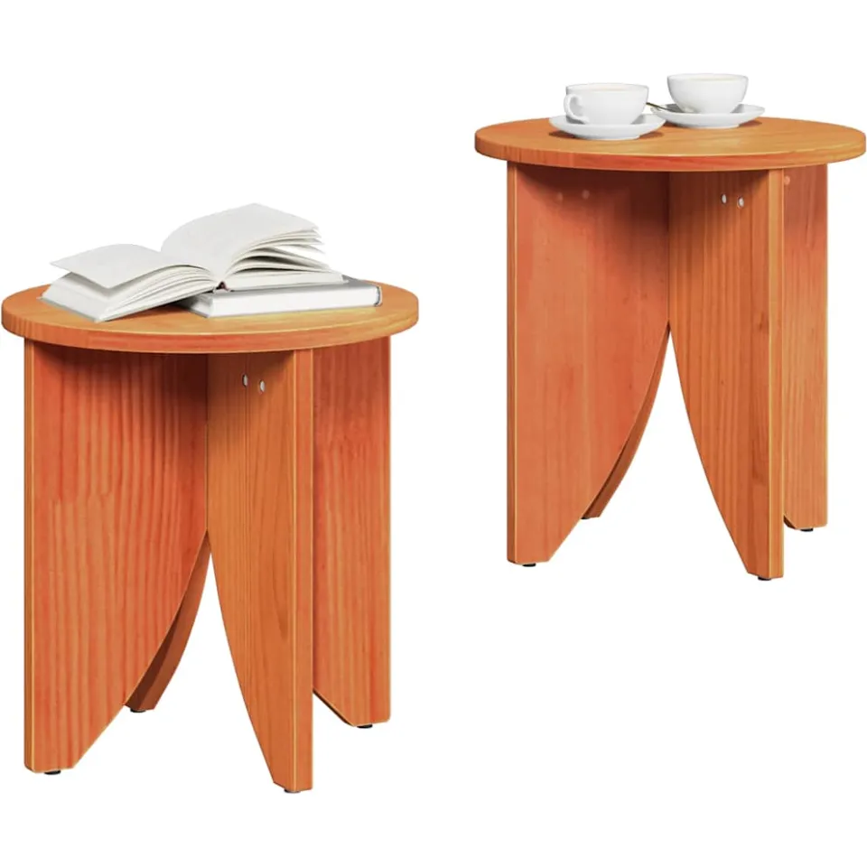 vidaXL Salontafel 2 st Wasbruin 41,5 x 41,5 x 44 cm