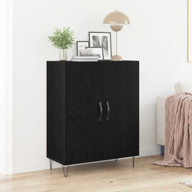 vidaXL Dressoir Zwart Eiken 69,5 x 34 x 90 cm Bewerkt hout