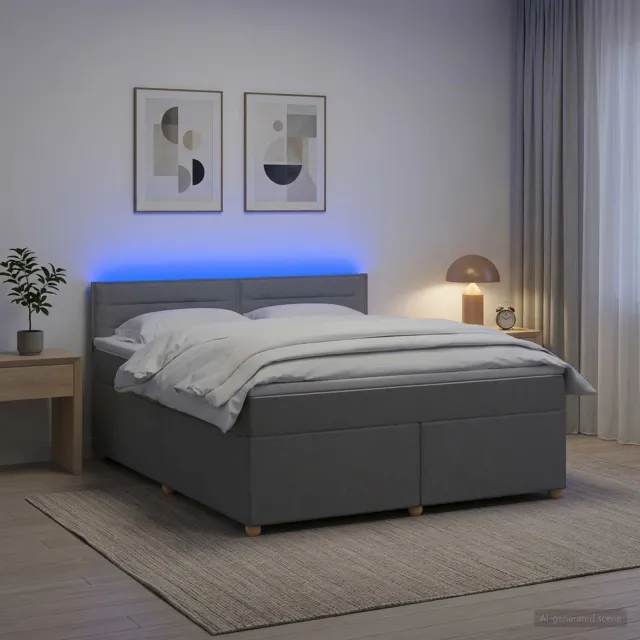 vidaXL Boxspringbed met matras Lichtgrijs 140 x 200 cm Stof
