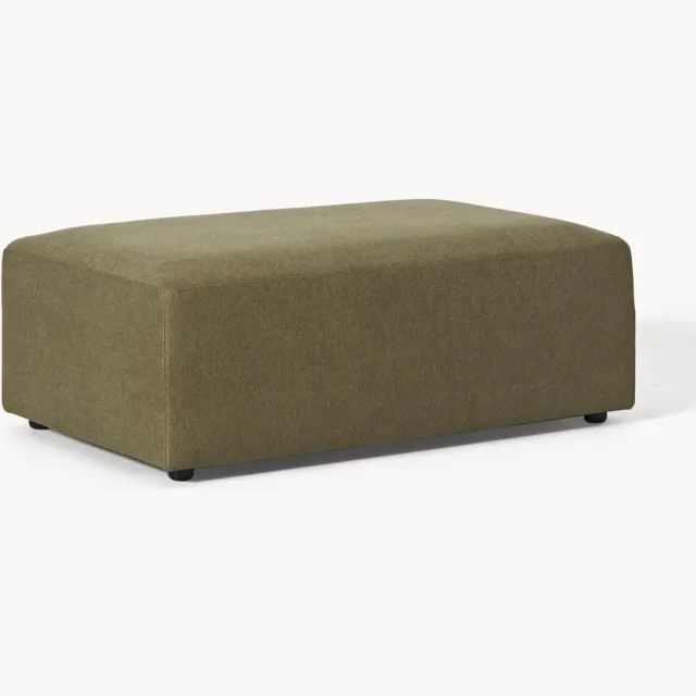 Westwing Collection XL poef Melva, B 116 x D 72 cm Groen