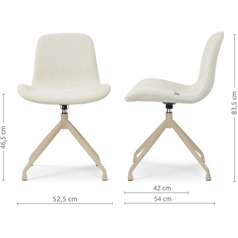 Nolon Nola-Fé draaibare eetkamerstoel cottonbeige - beige onderstel, foto 2