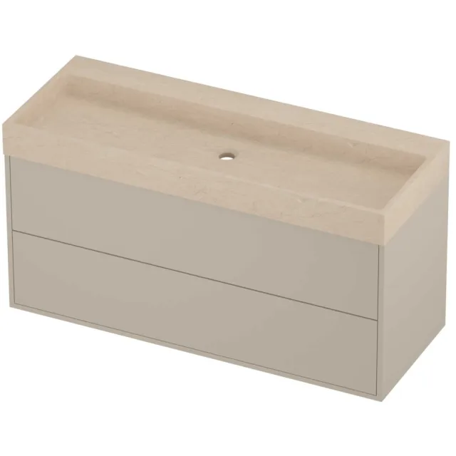 Proline Evoli Badmeubelset Hardsteen Loft In Kader 120x46x62 cm Sand Stone Soft Linen Beige