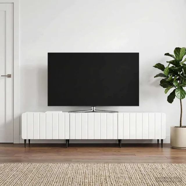 vidaXL TV-kast met lade Hoogglans Wit 147 x 34,5 x 32 cm Bewerkt hout, foto 2