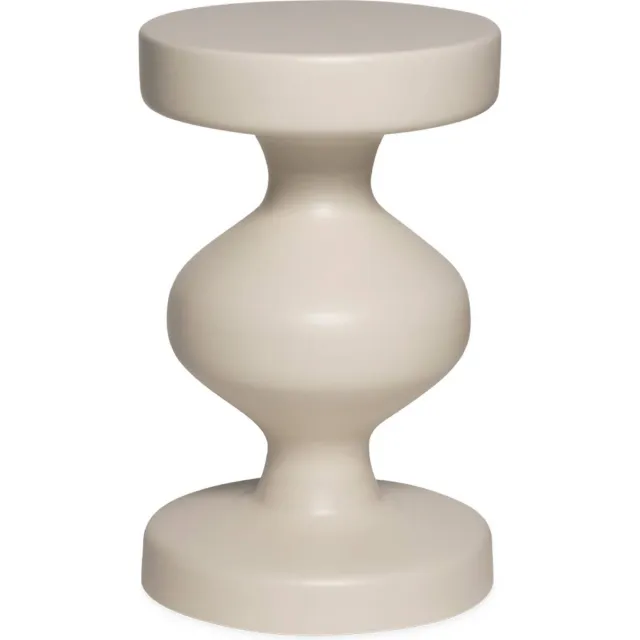 sweeek Bijzettafel, hoektafel, metalen nachtkastje ø29,5 x h 48,5cm - hawa Crème