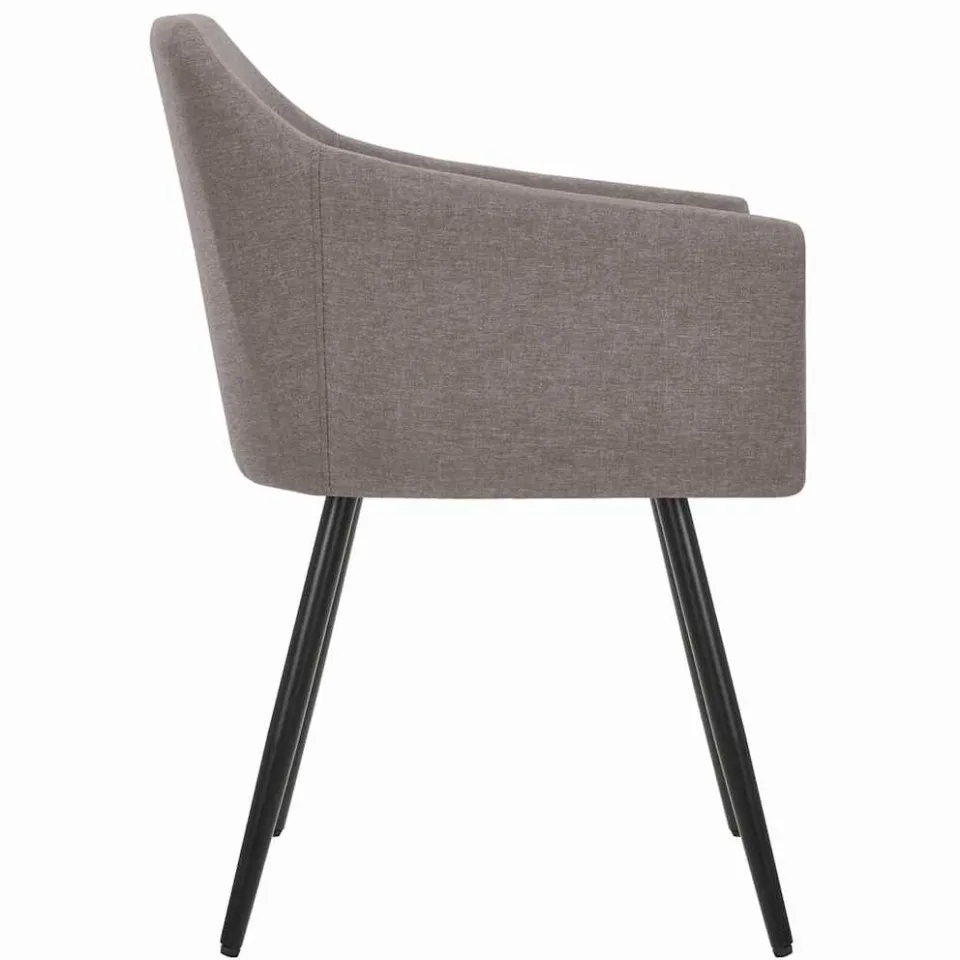 vidaXL Eetkamerstoelen 4 st draaibaar stof taupe, foto 4