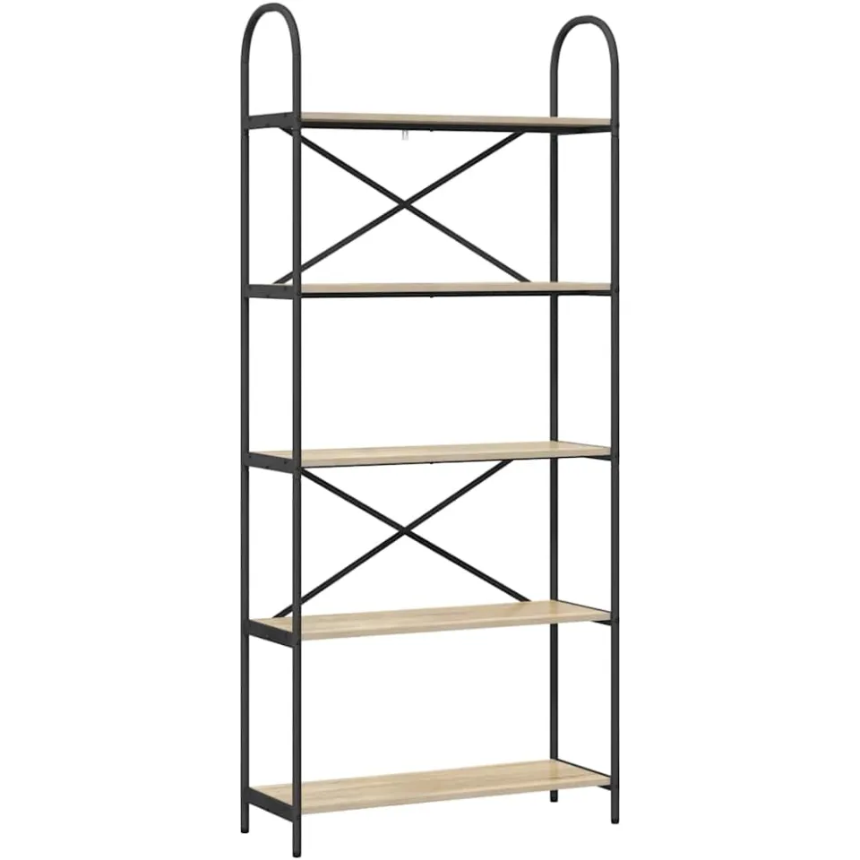 vidaXL Boekenkast 5-laags 80 x 30 x 183 cm Bewerkt hout Sonoma Eiken Bruin