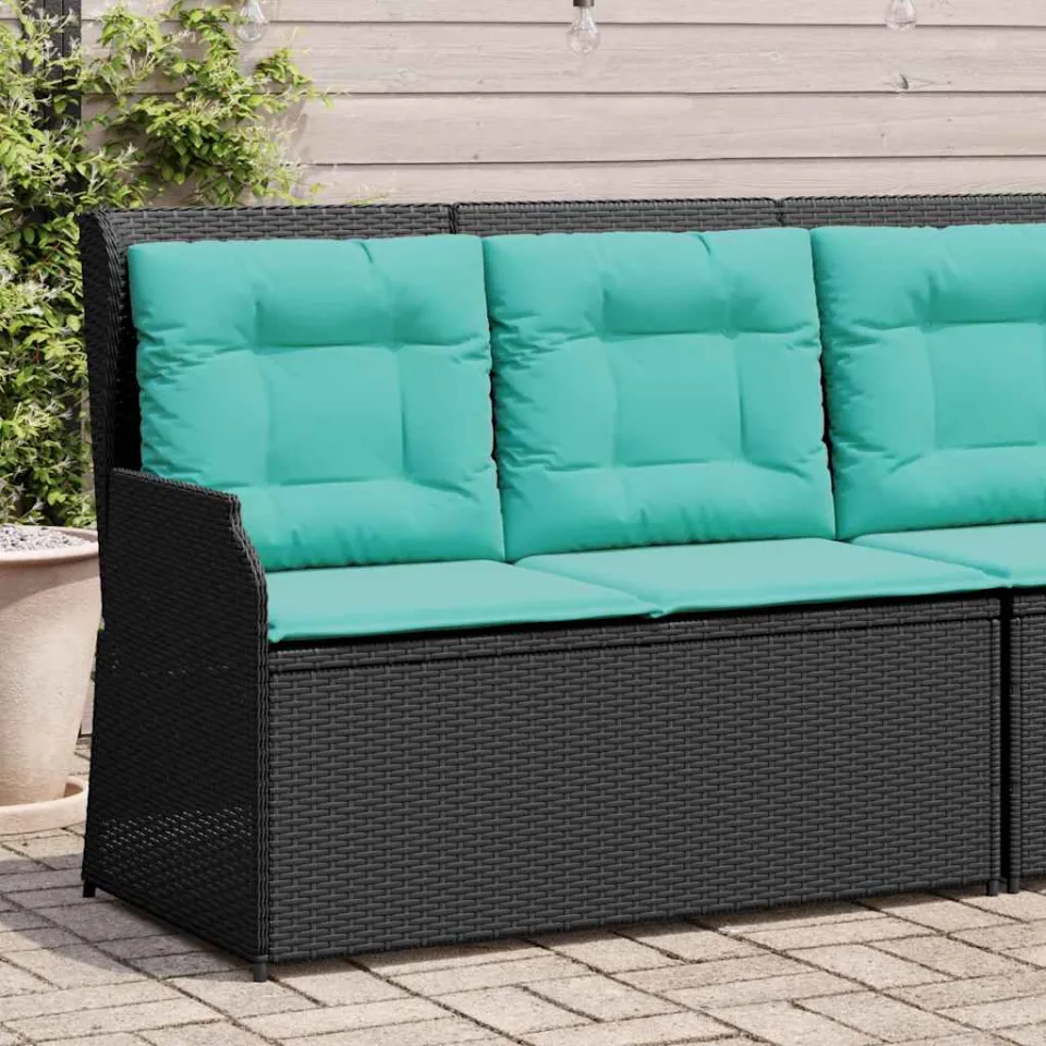 vidaXL Tuinbank Zwart poly rattan, foto 2