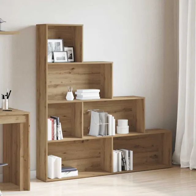 vidaXL Boekenkast 157x24x160 cm bewerkt hout artisanaal eikenkleur Bruin