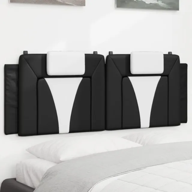 vidaXL Hoofdbordkussen "Viana" 152 cm kunstleer zwart en wit