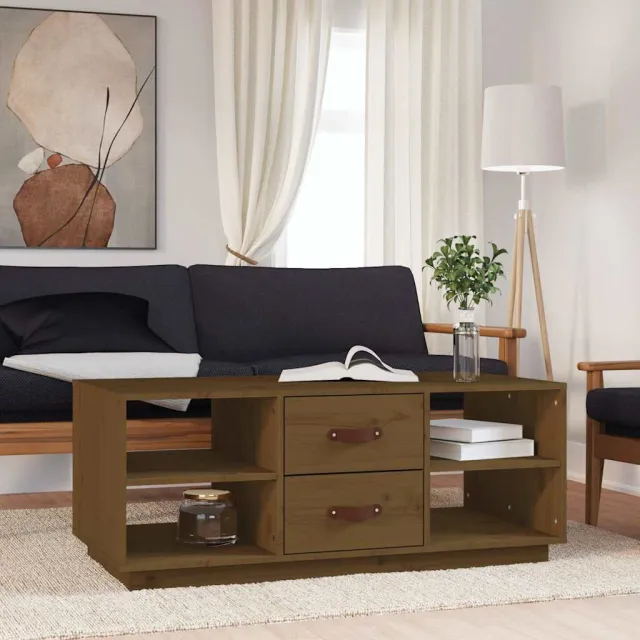 vidaXL Salontafel 100x50x41 cm massief grenenhout honingbruin bruin, foto 2