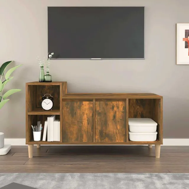 vidaXL Tv-meubel 100x35x55 cm bewerkt hout gerookt eikenkleurig, foto 2