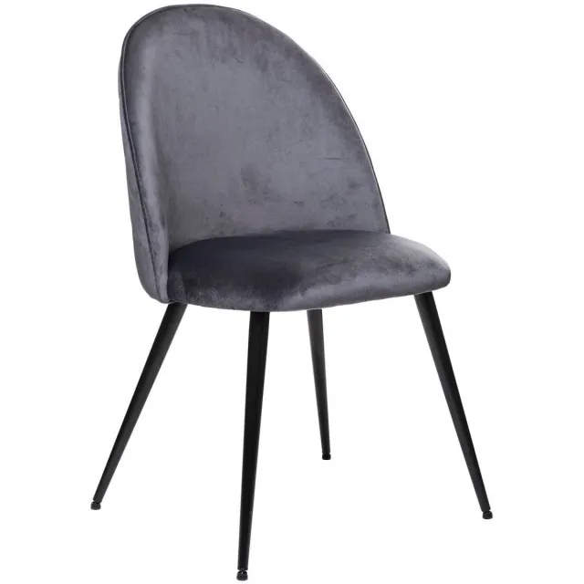 Atmosphera Créateur d'intérieur® Stoel van fluweel met metalen onderstel SLANO Gris