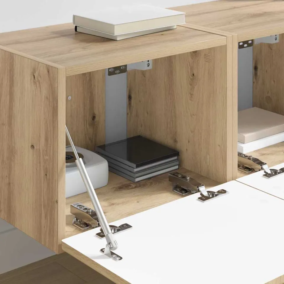 vidaXL TV Wandkast 2 st Ambachtelijk eiken Bewerkt hout, foto 3