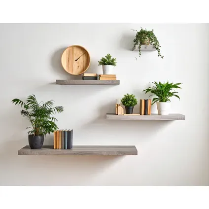Duraline Wandplank Xl4 Grijs Eik 38mm 60x23,5cm