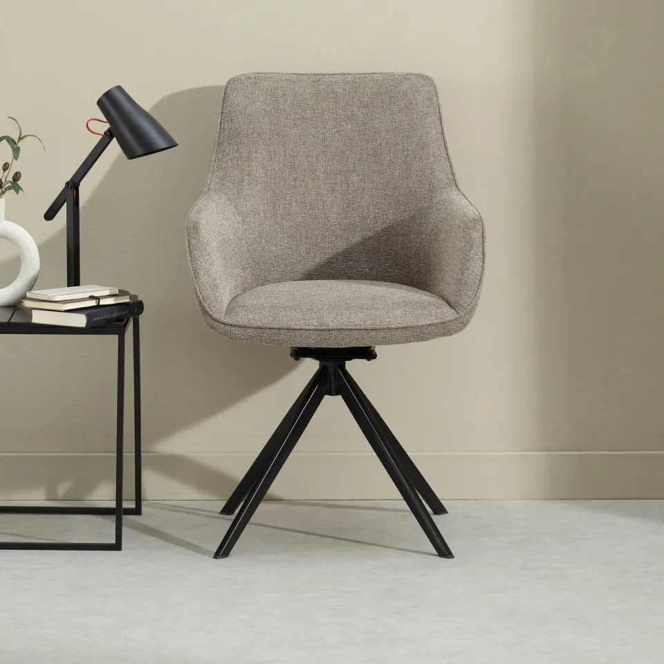 NOUS Living eetkamerstoel Loren taupe, foto 4