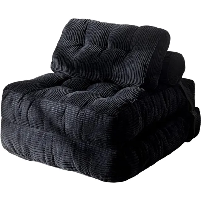 jently slaapbank - 1 persoons slaapbank - sofabed - slaapzetel - slaapmeubel - bank - opklapbaar - met rugleuning - zwart