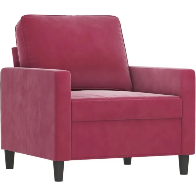 vidaXL Fauteuil - met - voetenbank - 60 - cm - fluweel - wijnrood
