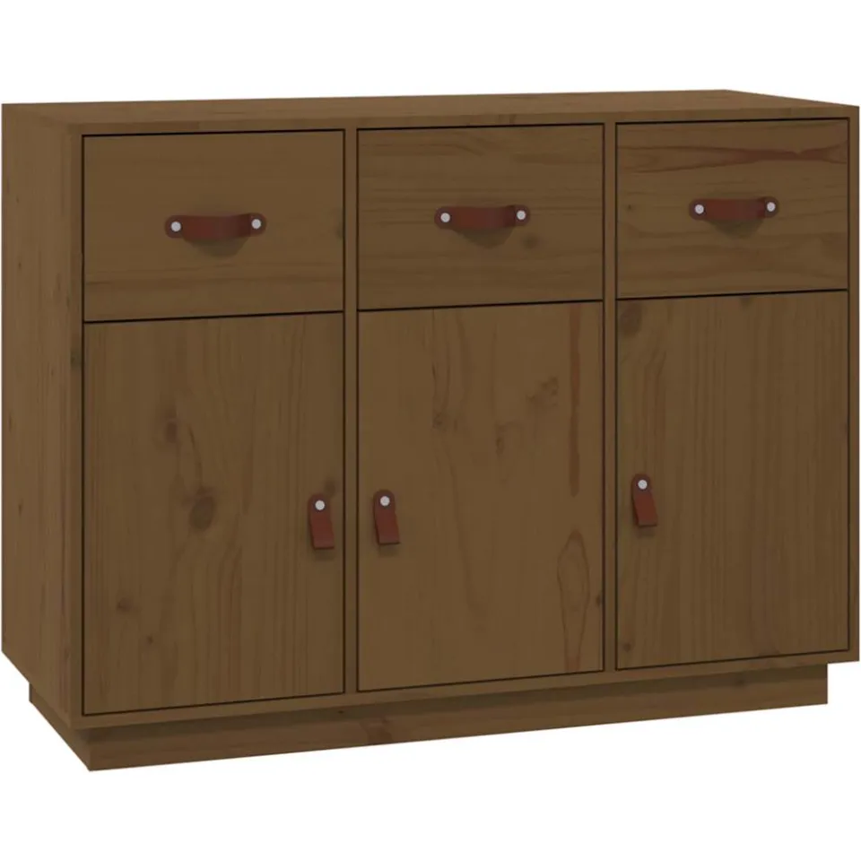 vidaXL Dressoir 100x40x75 cm massief grenenhout honingbruin