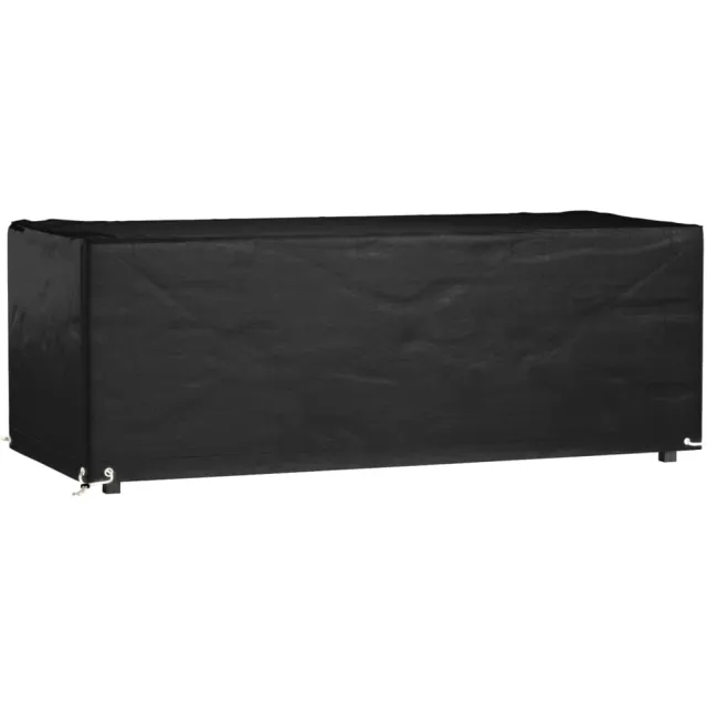 vidaXL Tuinmeubelhoes met 8 oogjes rechthoekig 192x82x65 cm Zwart