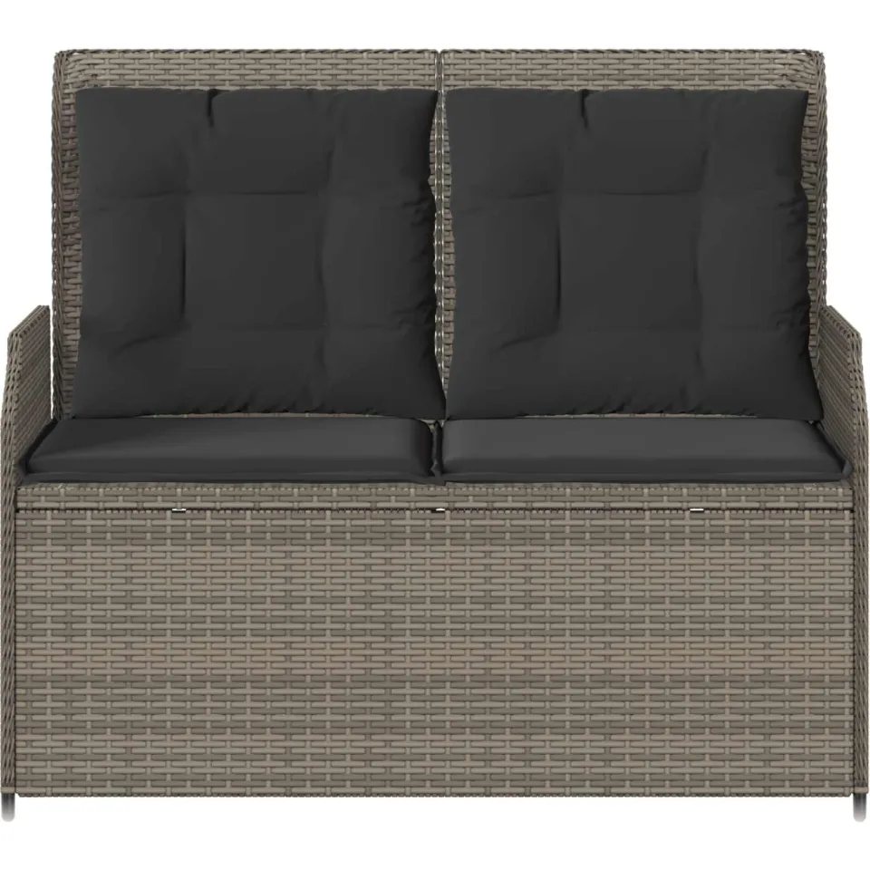 vidaXL Tuinbank Grijs poly rattan, foto 4