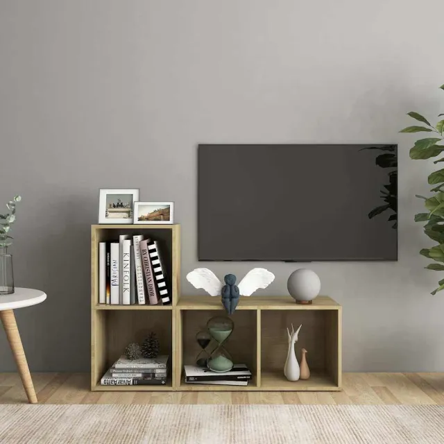 vidaXL Tv-meubelen 2 st 72x35x36,5 cm bewerkt hout sonoma eikenkleurig, foto 2
