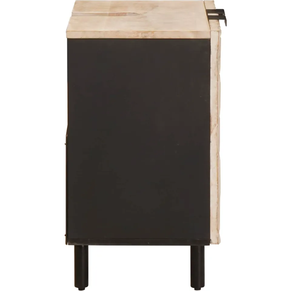 vidaXL Badkamer wastafelkast Wit 62 x 33 x 58 cm Massief Mango Hout, foto 4