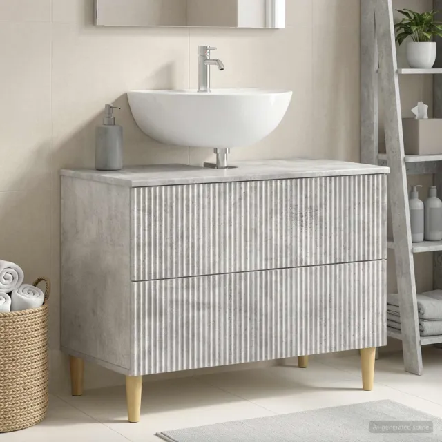 vidaXL Badkamer wastafelkast ARNHEM Betongrijs 82 x 41 x 59 cm